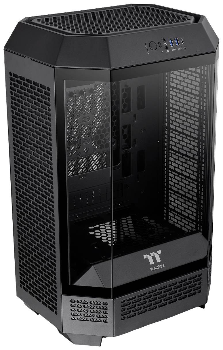 Thermaltake The Tower 300 Micro-Tower Gaming-Gehäuse Schwarz 2 vorinstallierte Lüfter, Seitenfenster