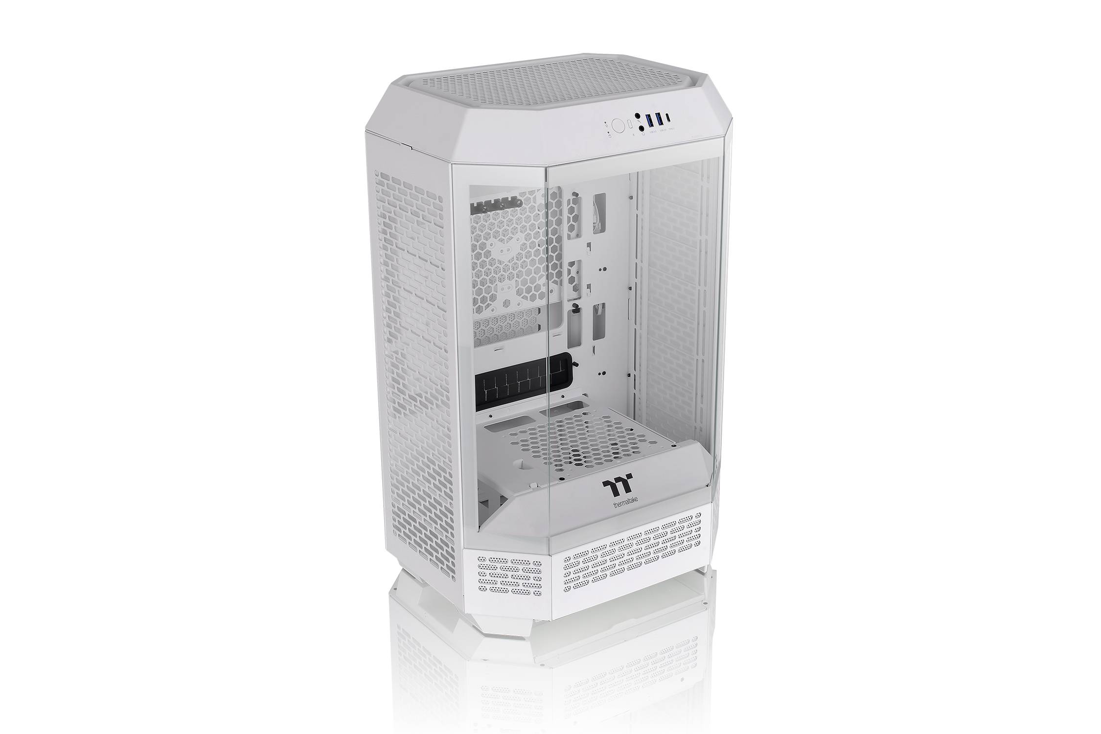 Thermaltake The Tower 300 Micro-Tower Gaming-Gehäuse Weiß 2 vorinstallierte Lüfter, Seitenfenster