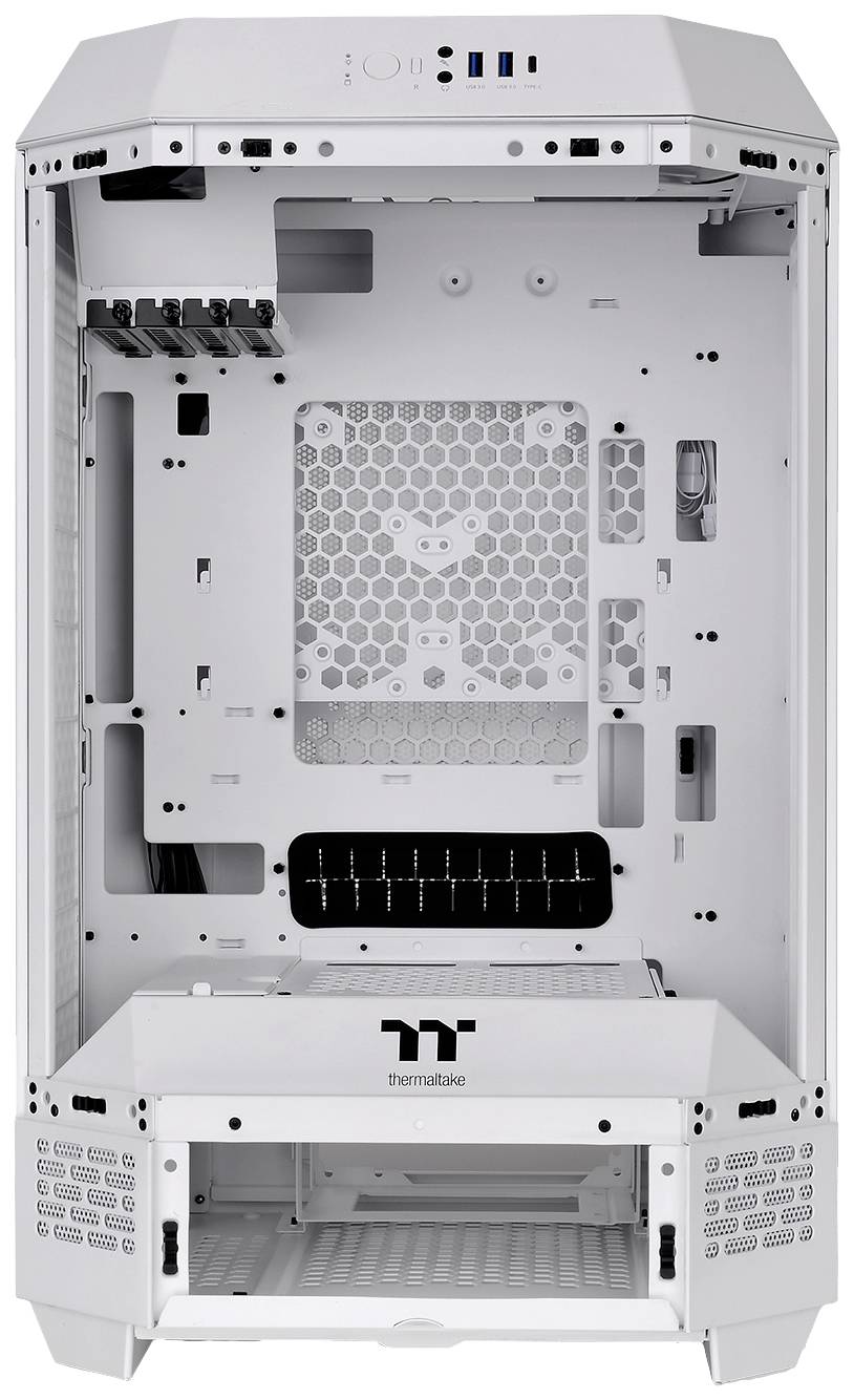 Thermaltake The Tower 300 Micro-Tower Gaming-Gehäuse Weiß 2 vorinstallierte Lüfter, Seitenfenster