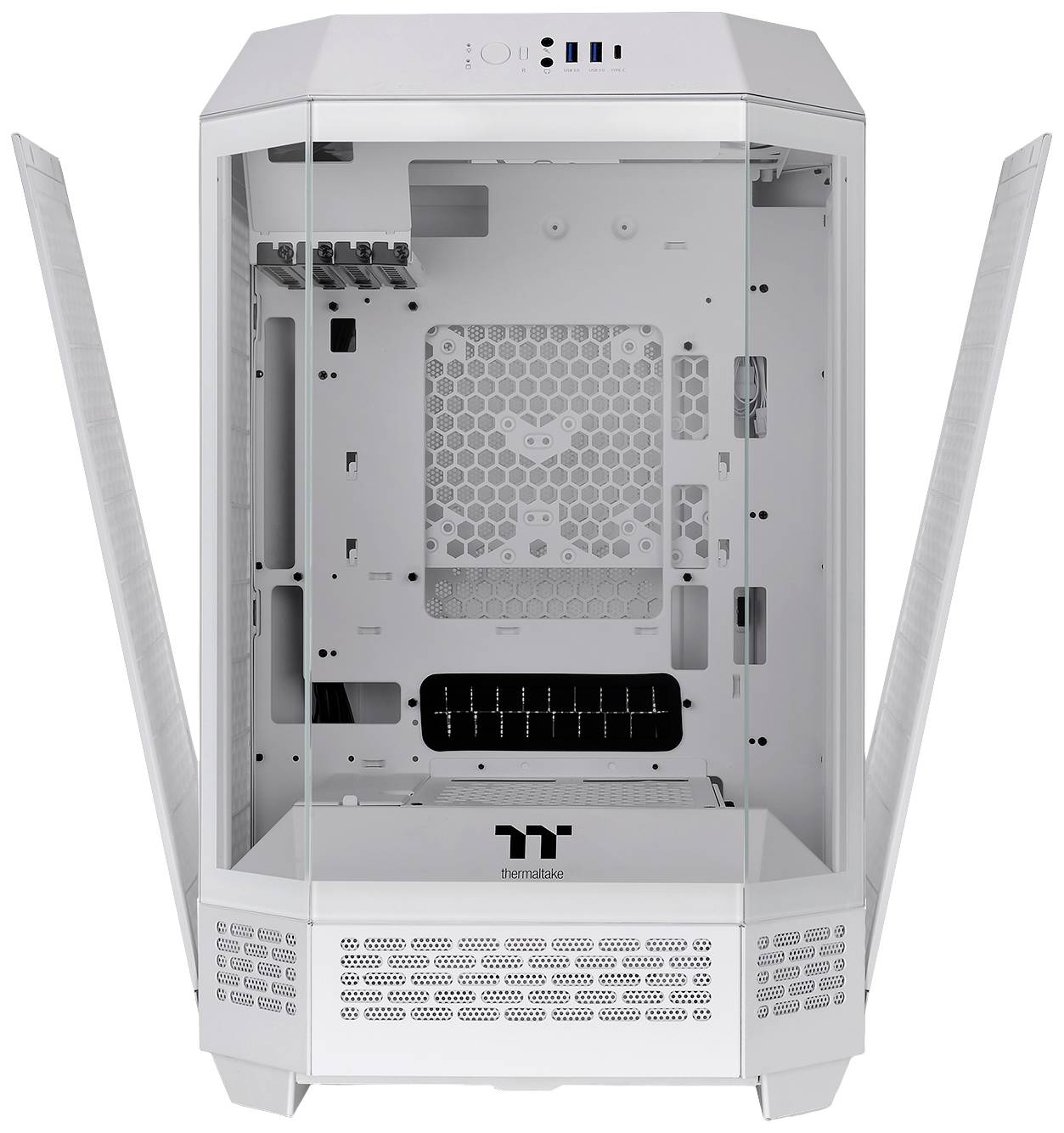 Thermaltake The Tower 300 Micro-Tower Gaming-Gehäuse Weiß 2 vorinstallierte Lüfter, Seitenfenster