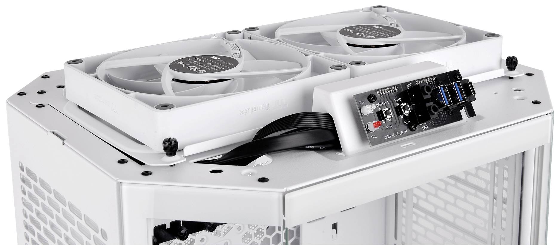 Thermaltake The Tower 300 Micro-Tower Gaming-Gehäuse Weiß 2 vorinstallierte Lüfter, Seitenfenster