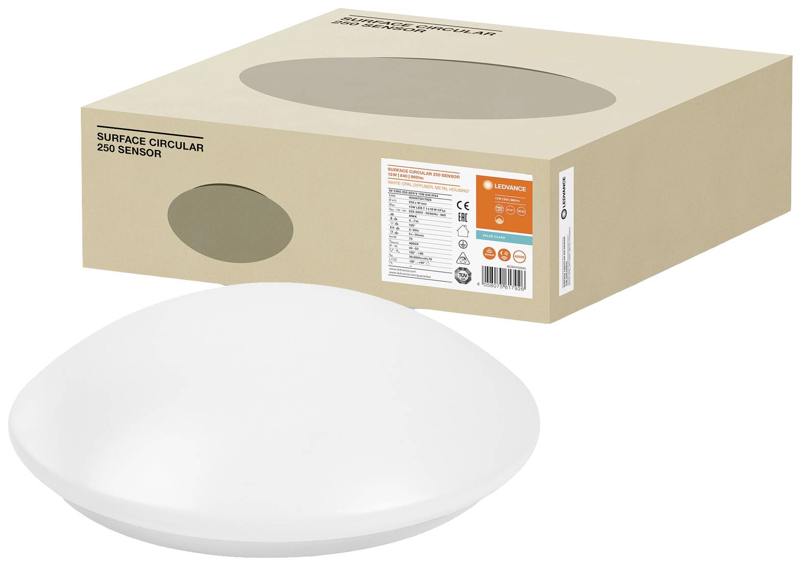 LEDVANCE 4058075617926 4058075617926 LED-Wandleuchte LED fest eingebaut 13 W LED Weiß