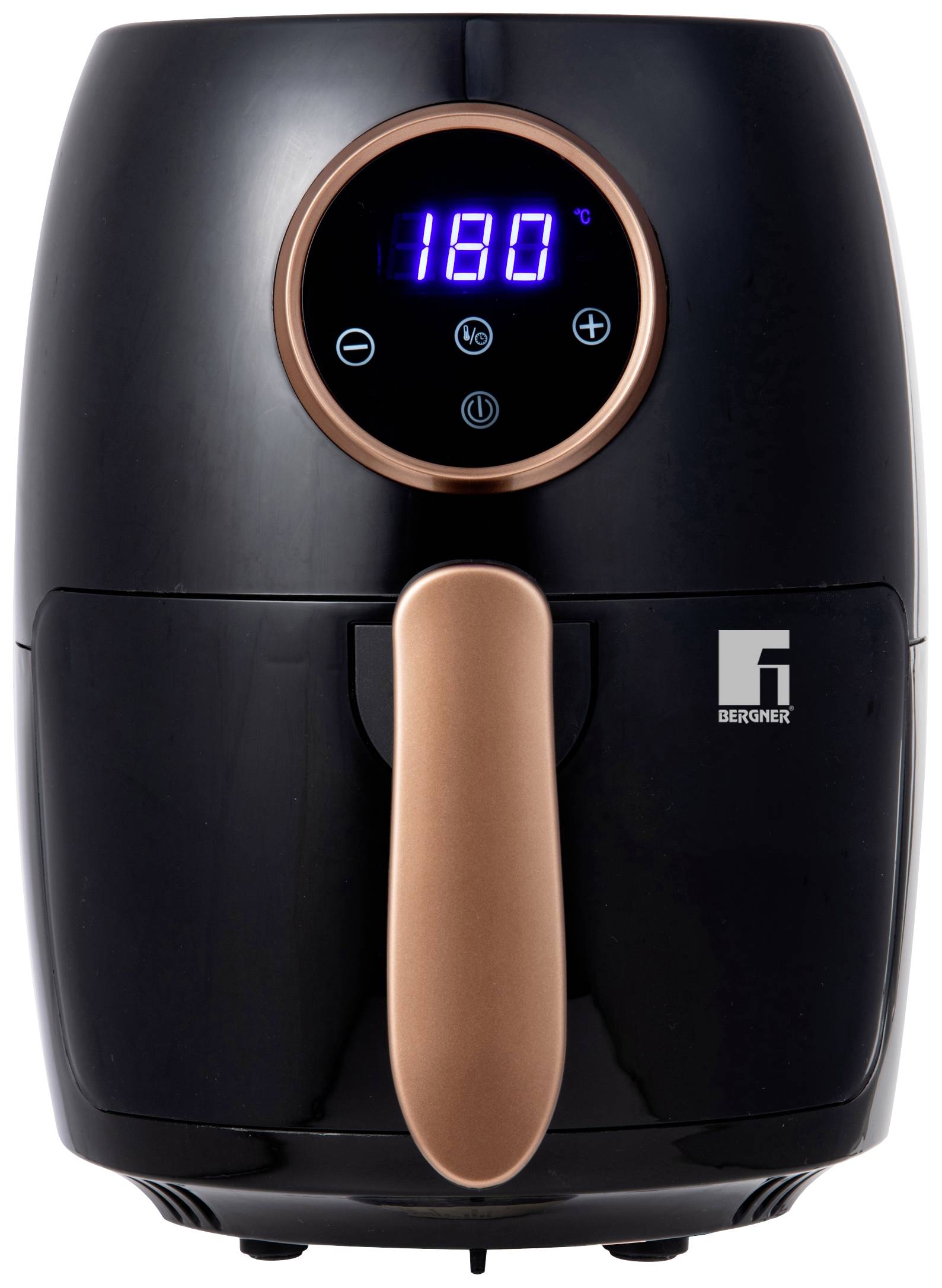 Bergner Heißluft-Fritteuse 2l 1000W Antihaftbeschichtung, Cool-Touch-Gehäuse, Timerfunktion, Überhitzungsschutz, mit Display