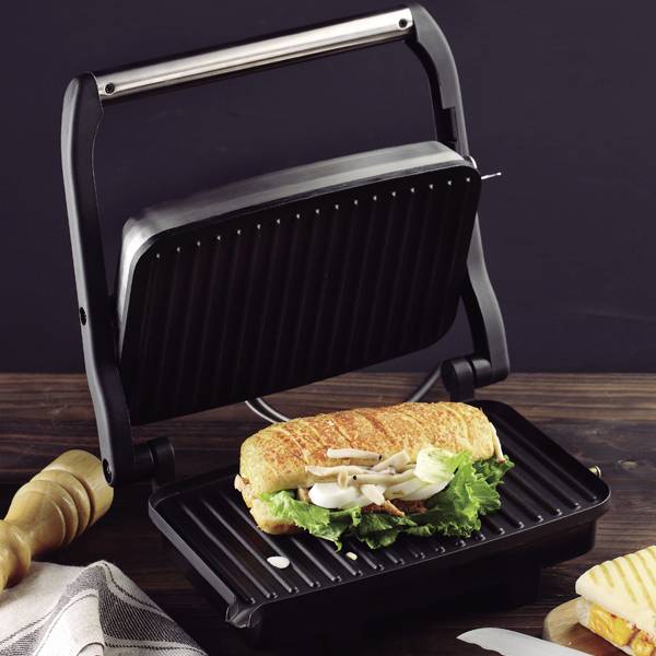 MasterPRO Elektro Kontaktgrill Antihaftbeschichtung, Cool-Touch-Gehäuse, Überhitzungsschutz Schwarz/Edelstahl