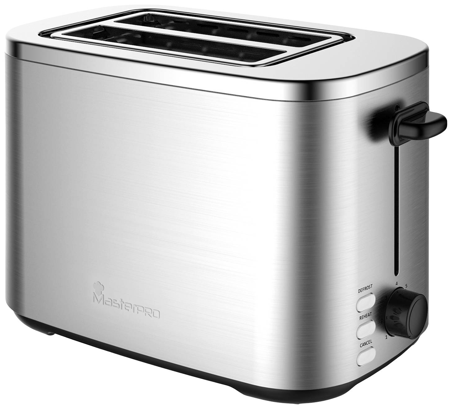 MasterPRO Toaster mit eingebautem Brötchenaufsatz Schwarz/Edelstahl