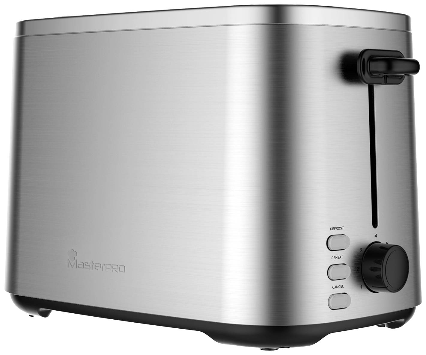 MasterPRO Toaster mit eingebautem Brötchenaufsatz Schwarz/Edelstahl