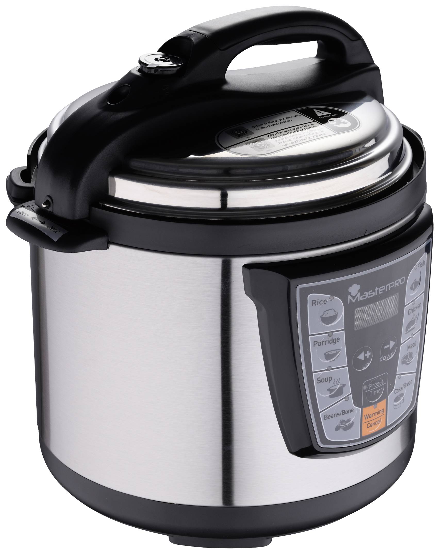 MasterPRO BGMP-9079 Schnellkochtopf Schwarz/Edelstahl