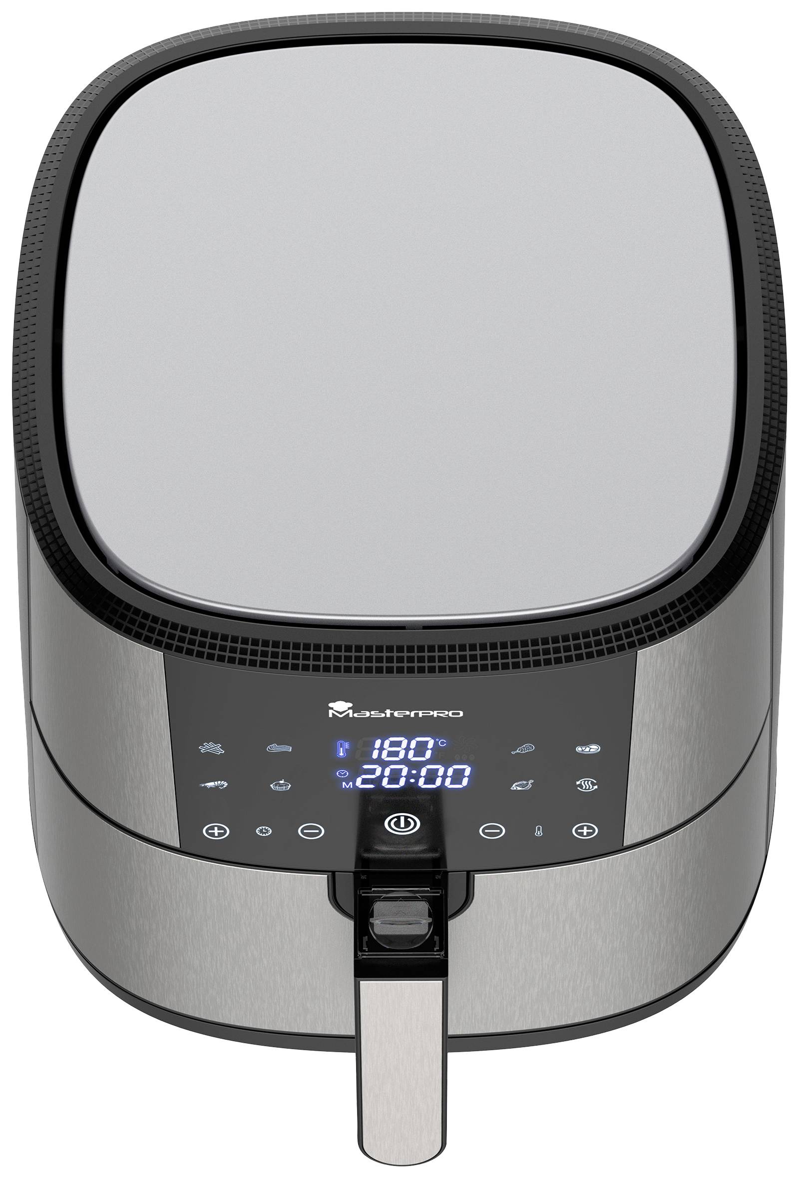 MasterPRO Heißluft-Fritteuse 1800W Antihaftbeschichtung, Überhitzungsschutz, mit Display, Timerfunktion, Cool-Touch-Gehäuse