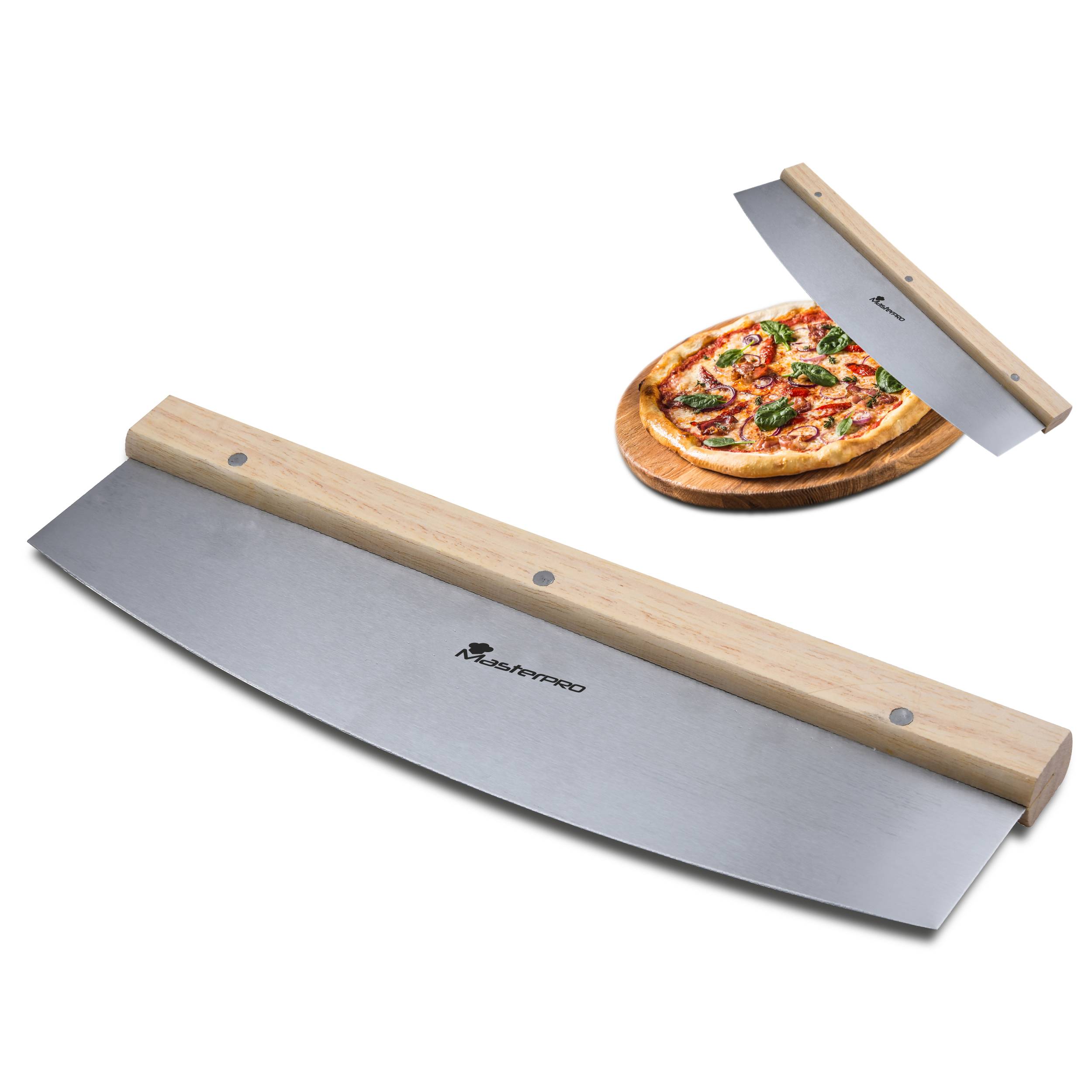 MasterPRO Pizzaschneider Edelstahl, Holz