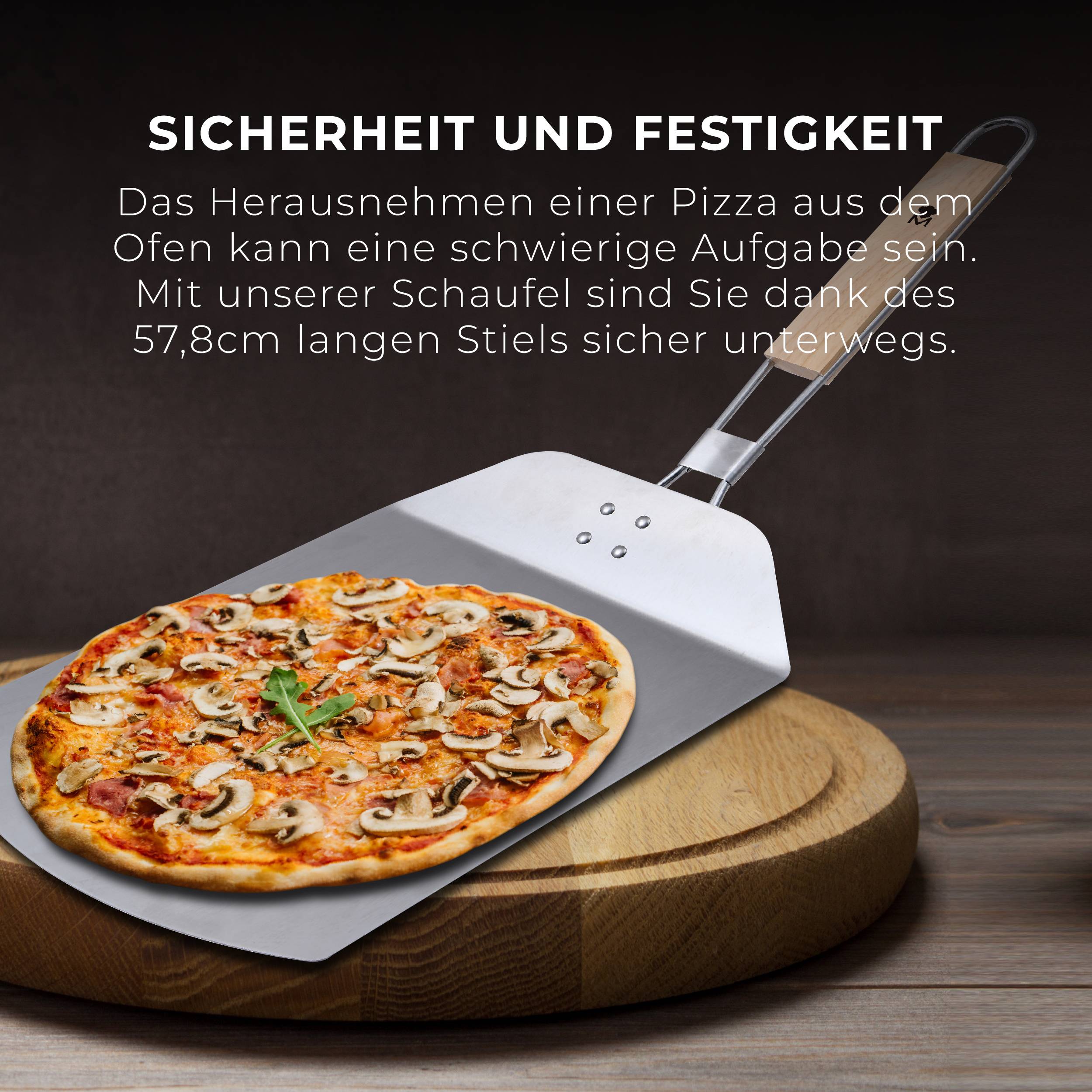 MasterPRO Pizzaschieber Edelstahl, Holz