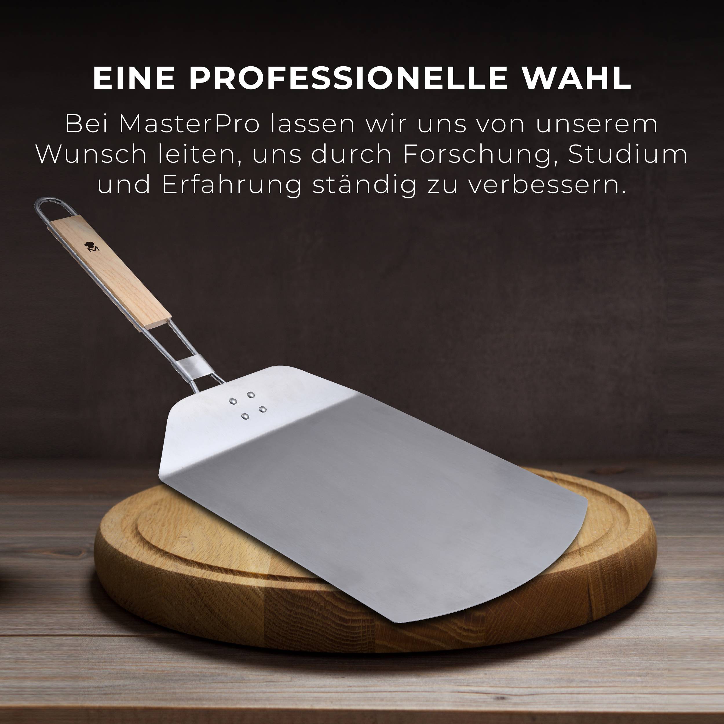 MasterPRO Pizzaschieber Edelstahl, Holz