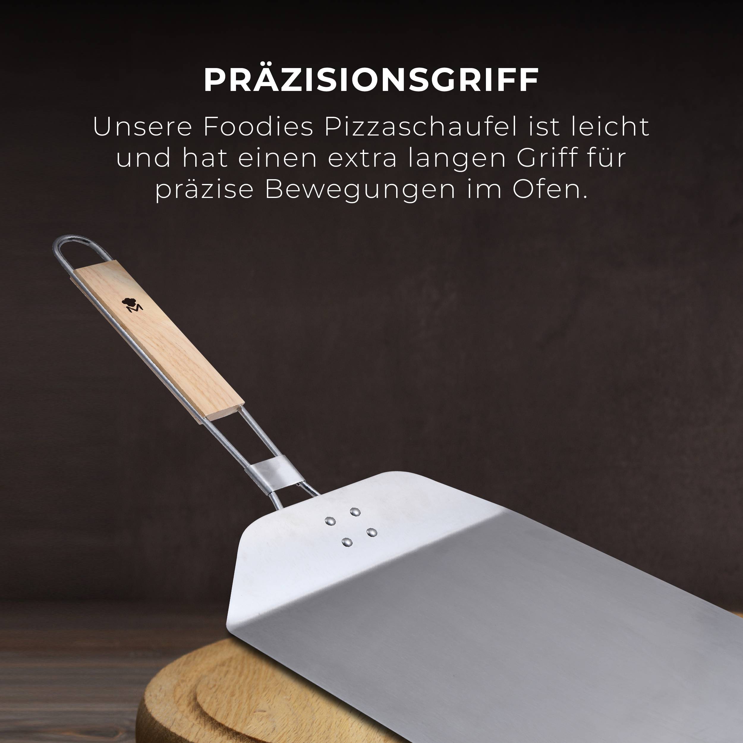 MasterPRO Pizzaschieber Edelstahl, Holz