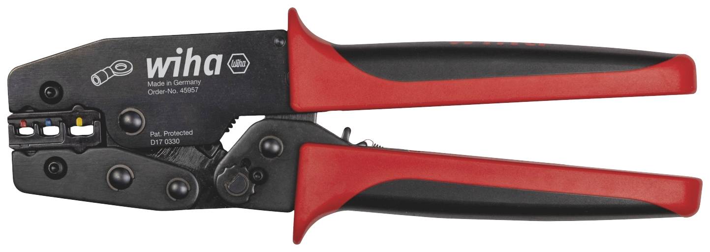 Wiha 45957 Crimpzange Isolierte Kabelschuhe, Kontakte 0.5 bis 6 mm²