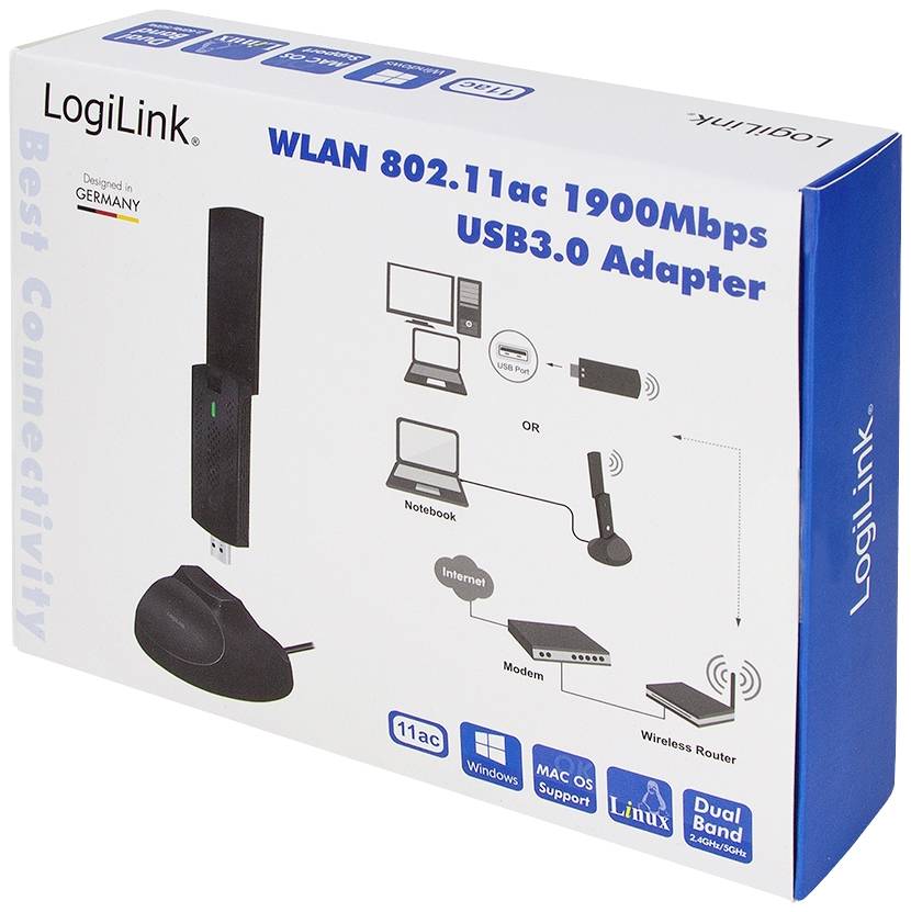 LogiLink WL0247 WLAN Stick USB-A (USB 3.0) 1900MBit/s