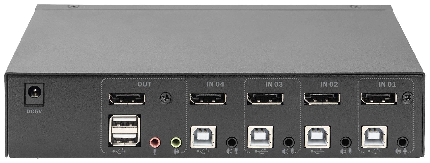 Digitus DS-12891 1+4 Port KVM-Umschalter DisplayPort® 3840 x 2160 Pixel
