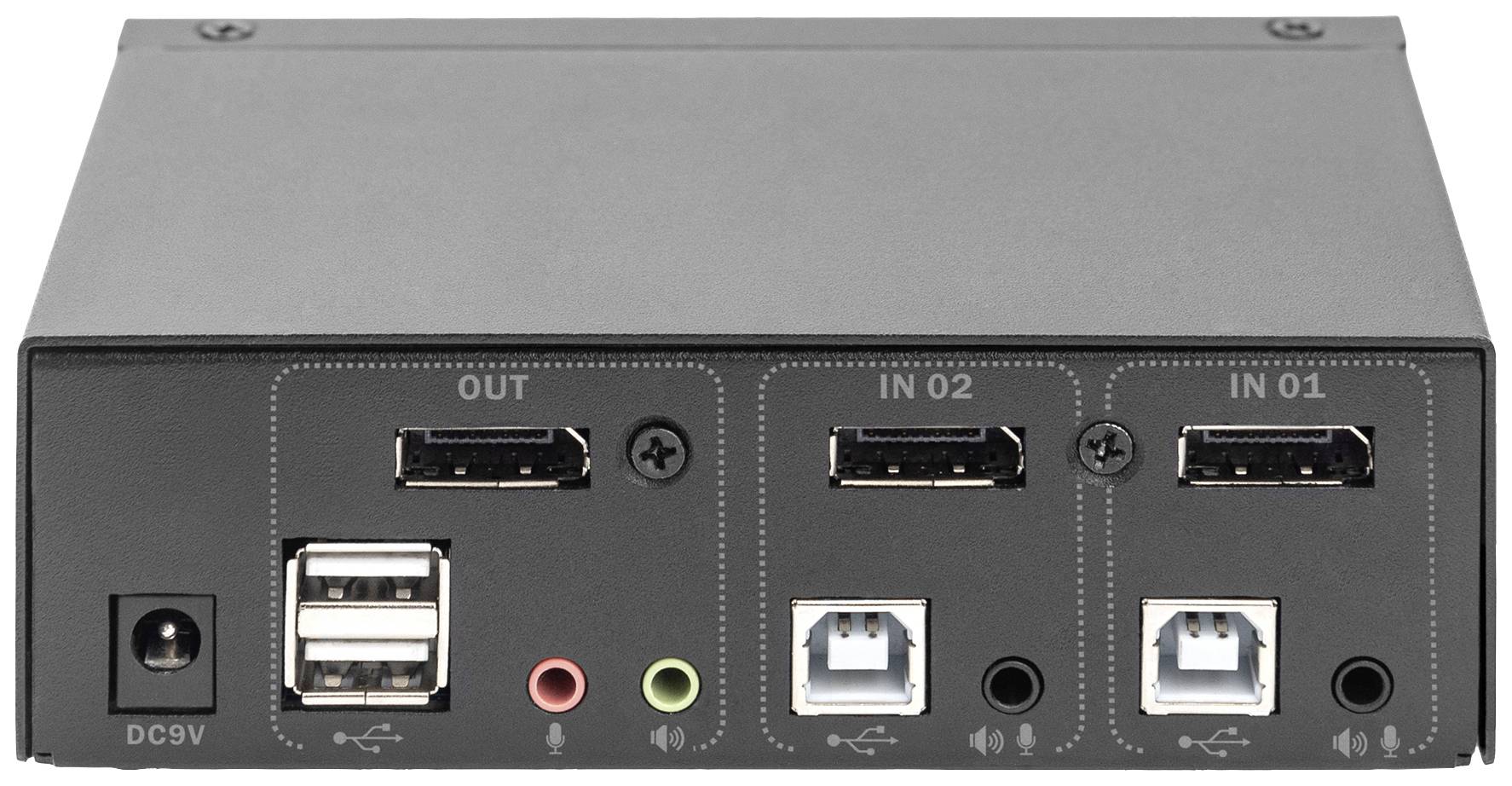 Digitus DS-12851 1+2 Port KVM-Umschalter DisplayPort® 3840 x 2160 Pixel