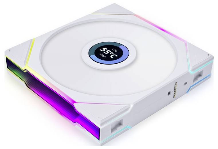 Lian Li UNI FAN TL LCD Series PC-Gehäuse-Lüfter Weiß (B x H x T) 144 x 140 x 28 mm inkl. LED-Beleuchtung, inkl. Display