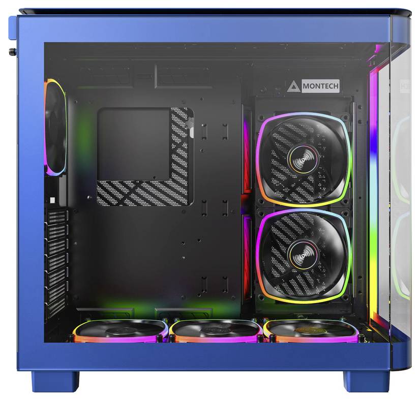 MONTECH KING 95 PRO Tempered Glass ARGB Midi-Tower PC-Gehäuse Blau