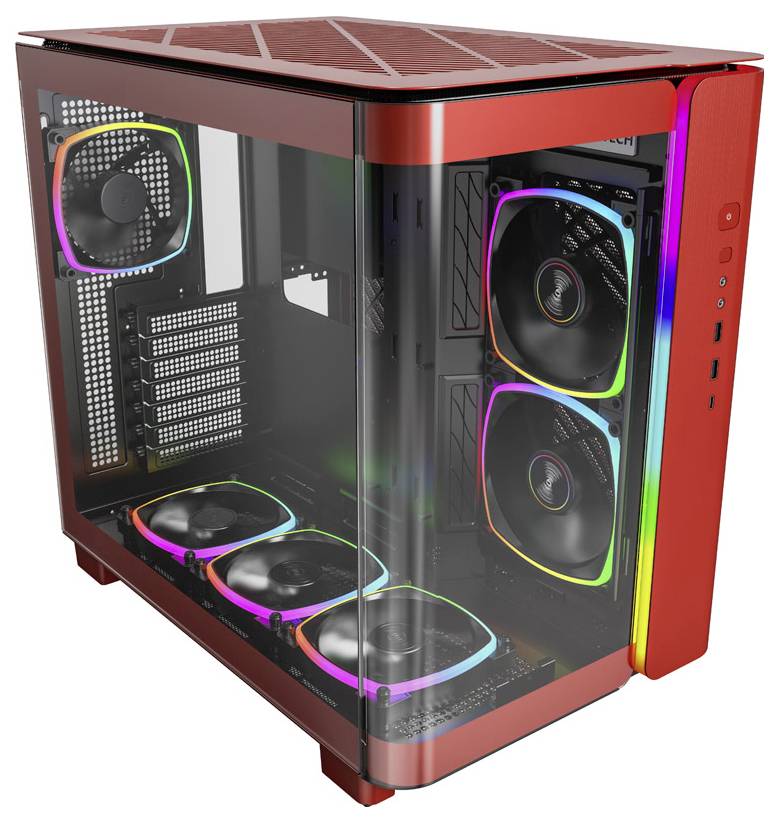 MONTECH KING 95 PRO Tempered Glass ARGB Midi-Tower PC-Gehäuse Rot