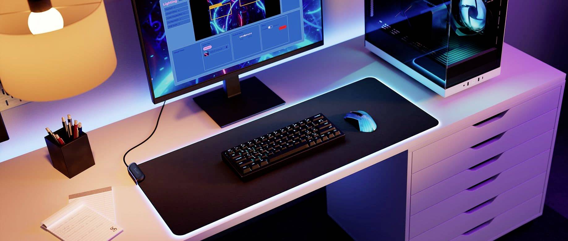 HYTE CNVS Intense Play Mat qRGB Gaming Mauspad - schwarz Gaming-Mauspad Schwarz