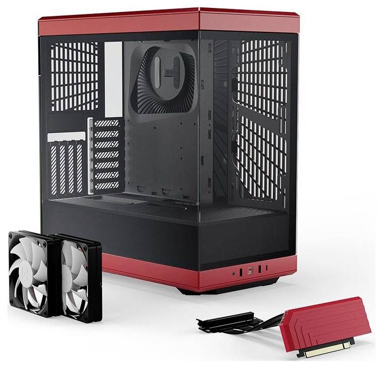 HYTE Y40 Tempered Glass Midi-Tower PC-Gehäuse Schwarz-Rot