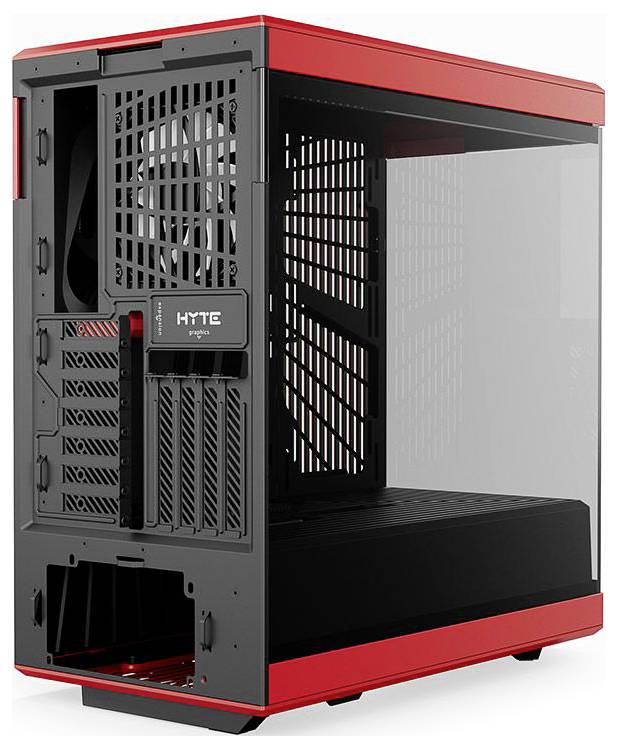 HYTE Y40 Tempered Glass Midi-Tower PC-Gehäuse Schwarz-Rot