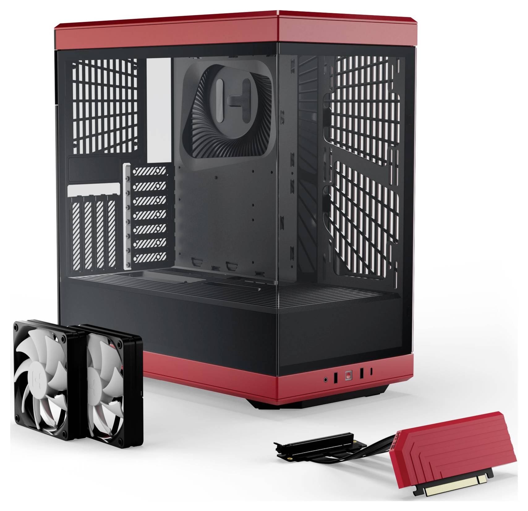 HYTE Y40 Tempered Glass Midi-Tower PC-Gehäuse Schwarz-Rot