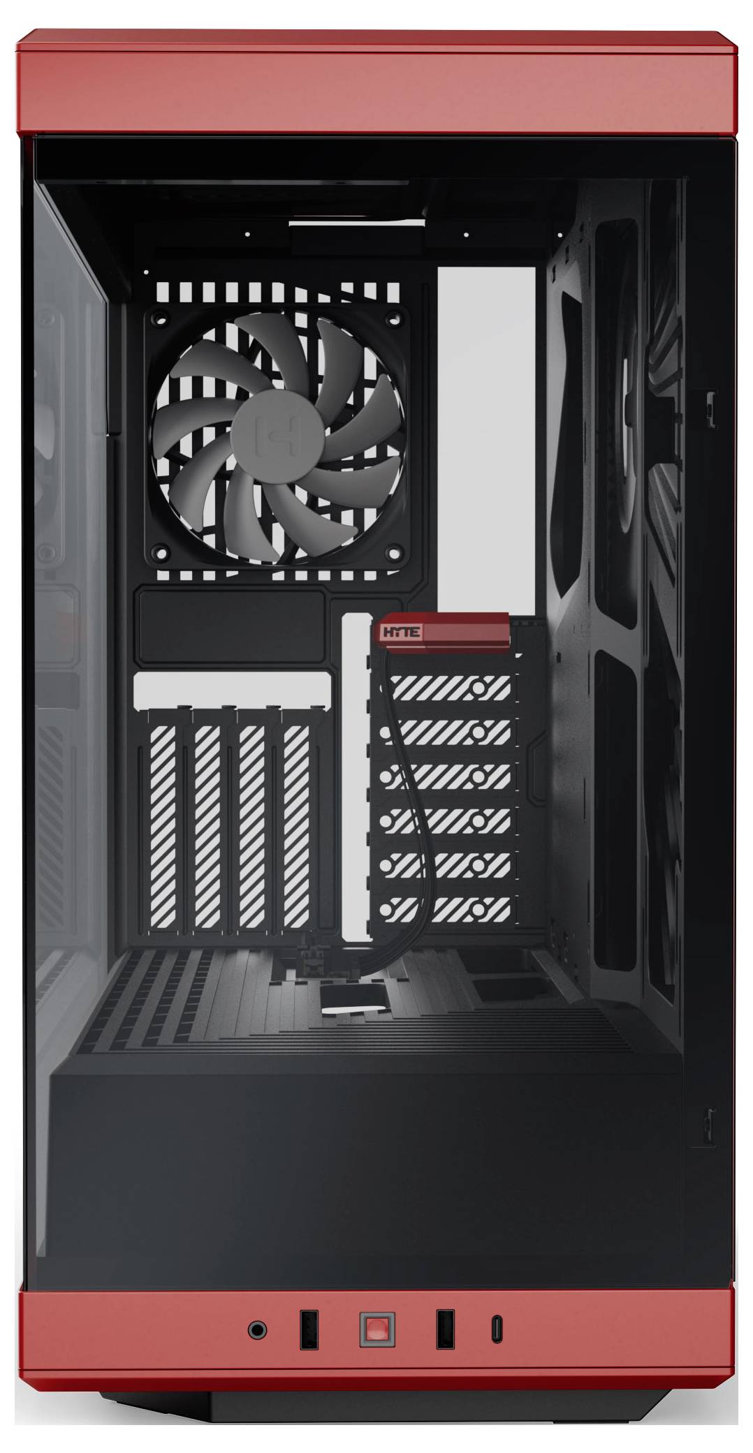 HYTE Y40 Tempered Glass Midi-Tower PC-Gehäuse Schwarz-Rot