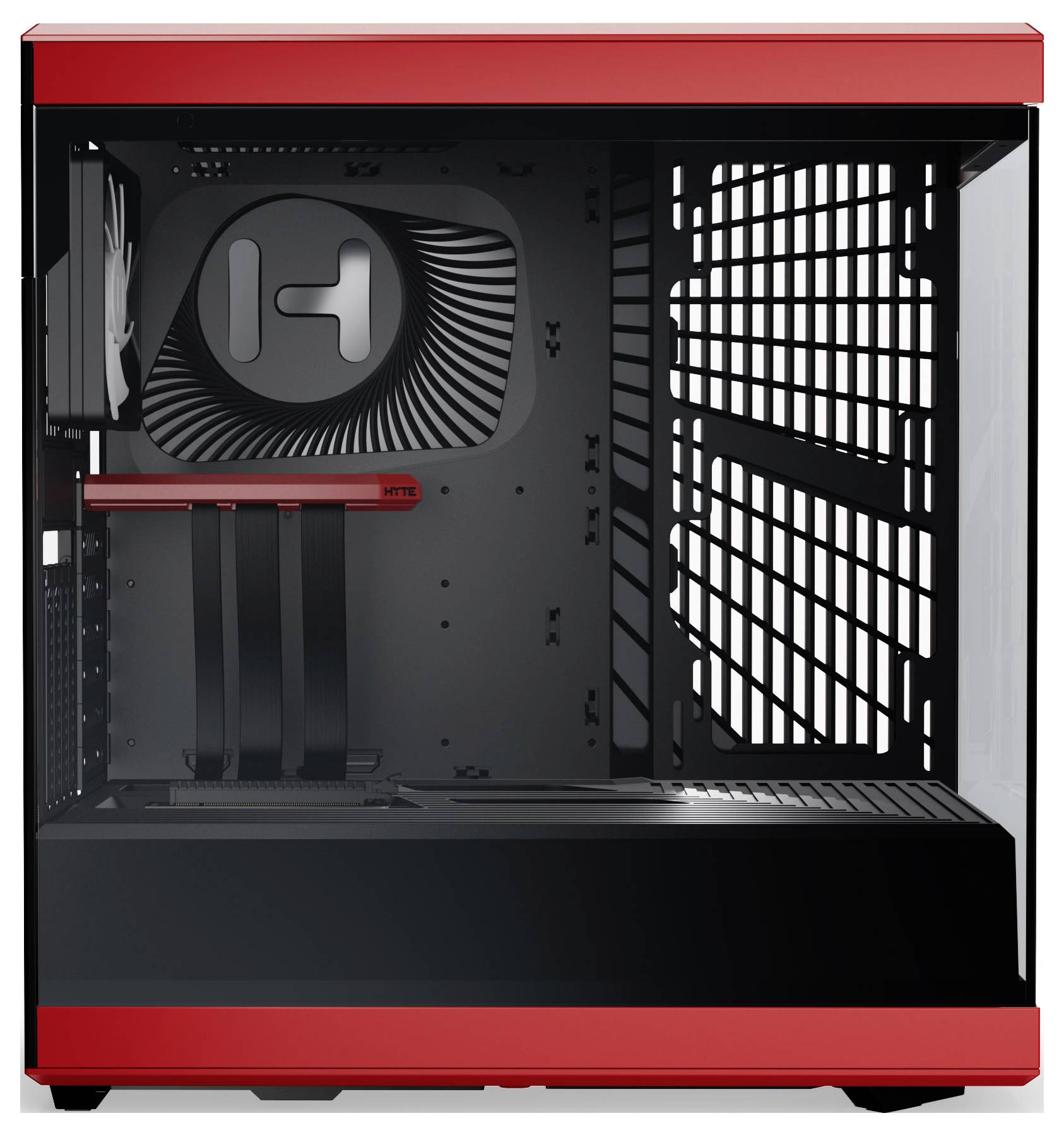 HYTE Y40 Tempered Glass Midi-Tower PC-Gehäuse Schwarz-Rot