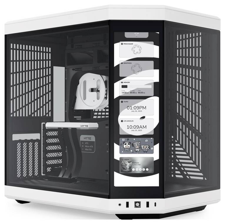 HYTE Y70 Touch Midi-Tower PC-Gehäuse Schwarz-Weiß