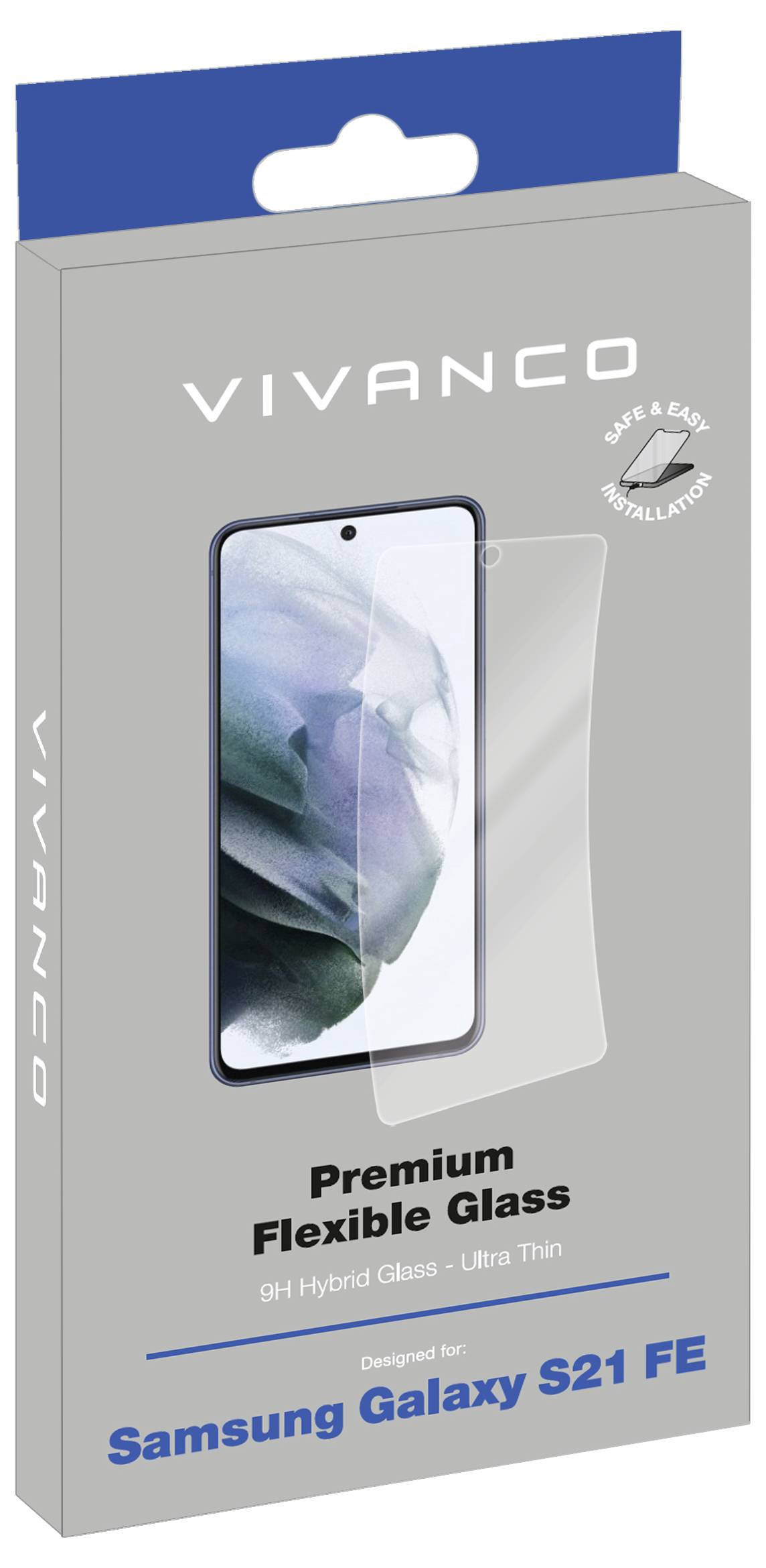 Vivanco 2D Premium Fullscreen Flexible Displayschutzglas Samsung Galaxy S21 FE 1 St. Anti-Fingerprint, kratzfest 62540