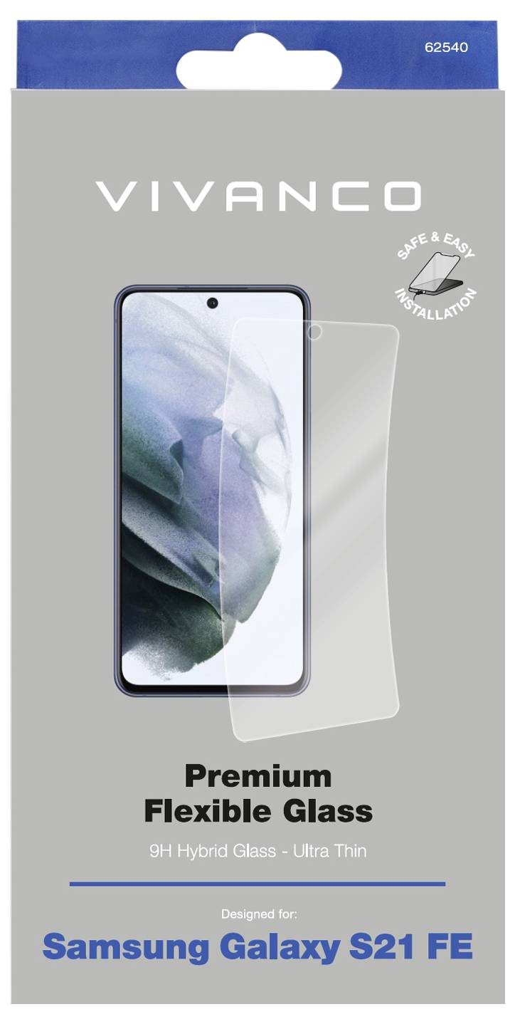 Vivanco 2D Premium Fullscreen Flexible Displayschutzglas Samsung Galaxy S21 FE 1 St. Anti-Fingerprint, kratzfest 62540