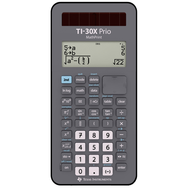 Texas Instruments TI-30X Prio MathPrint™ Schulrechner Schwarz Display (Stellen): 64 batteriebetrieben, solarbetrieben