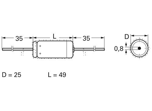 FTCAP A47206325049 / 1010538 Elektrolyt-Kondensator axial bedrahtet 4700 µF 63V (Ø x L) 25mm x 49mm 1St.