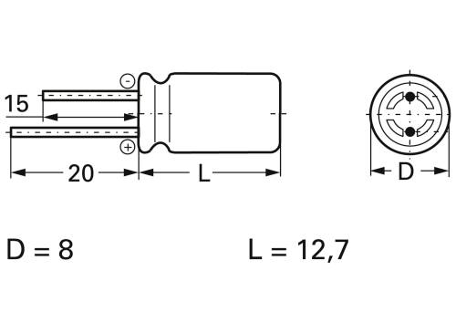 Frolyt E-KS3258 Elektrolyt-Kondensator radial bedrahtet 5mm 100 µF 35V 20% (Ø x L) 8.7mm x 12.7mm