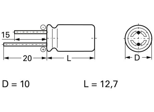 Frolyt E-KS3068 Elektrolyt-Kondensator radial bedrahtet 5mm 220 µF 35V 20% (Ø x L) 10mm x 12.7mm