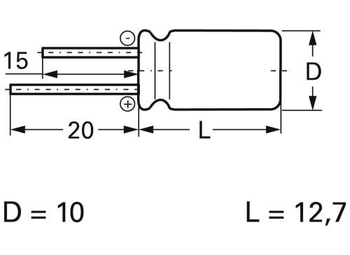 Frolyt E-RY3040 Elektrolyt-Kondensator radial bedrahtet 5mm 220 µF 35V 20% (Ø x L) 10mm x 12.7mm
