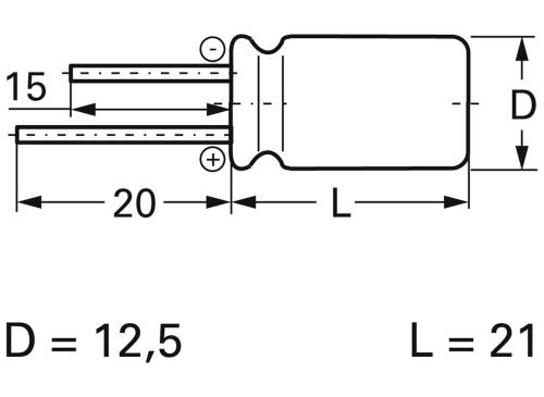 Frolyt E-RY3045 Elektrolyt-Kondensator radial bedrahtet 5mm 470 µF 50V 20% (Ø x L) 12.5mm x 21mm