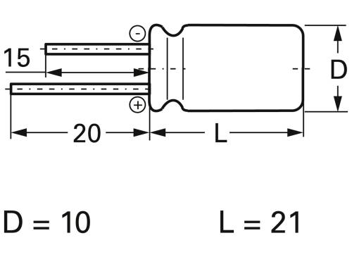 Frolyt E-RY3032 Elektrolyt-Kondensator radial bedrahtet 5mm 1000 µF 16V 20% (Ø x L) 10mm x 21mm 1St.