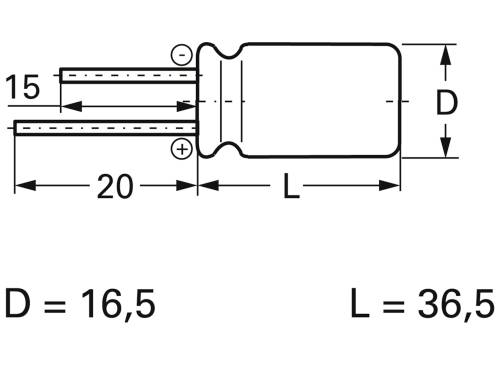 Frolyt E-RY3017 Elektrolyt-Kondensator radial bedrahtet 7.5mm 2200 µF 50V 20% (Ø x L) 16.5mm x 36.5mm 1St.
