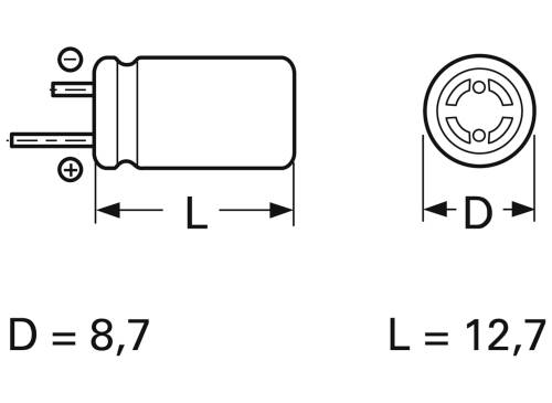 Frolyt E-KR3010 Elektrolyt-Kondensator radial bedrahtet 5mm 47 µF 25V (Ø x L) 8.7mm x 12.7mm