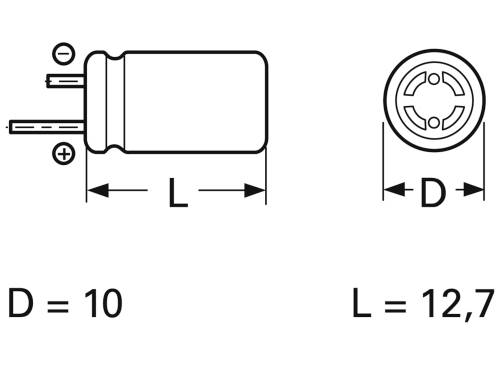 Frolyt E-KR3049 Elektrolyt-Kondensator radial bedrahtet 5mm 100 µF 25V (Ø x L) 10mm x 12.7mm