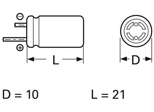 Frolyt E-KR3065 Elektrolyt-Kondensator radial bedrahtet 5mm 220 µF 25V (Ø x L) 10mm x 21mm