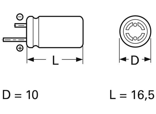 Frolyt E-KR3056 Elektrolyt-Kondensator radial bedrahtet 5mm 100 µF 40V (Ø x L) 10mm x 16.5mm