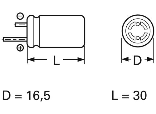 Frolyt E-KR3351 Elektrolyt-Kondensator radial bedrahtet 7.5mm 470 µF 63V (Ø x L) 16.5mm x 30mm 1St.
