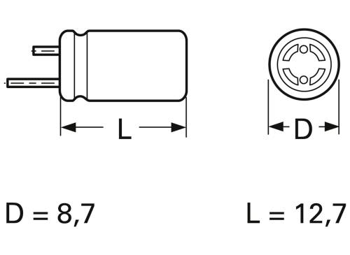 Frolyt E-KSU302 Bipolarer Kondensator radial bedrahtet 5mm 22 µF 50V 20% (Ø x L) 8.7mm x 12.7mm