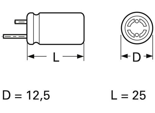 Frolyt E-KSU500 Bipolarer Kondensator radial bedrahtet 5mm 220 µF 50V 20% (Ø x L) 12.5mm x 25mm 1St.