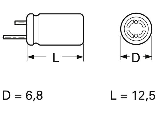 Frolyt E-KSU 10/63 6,8X12,5 Bipolarer Kondensator radial bedrahtet 2.5mm 10 µF 63V 20% (Ø x L) 6.8mm x 12.5mm