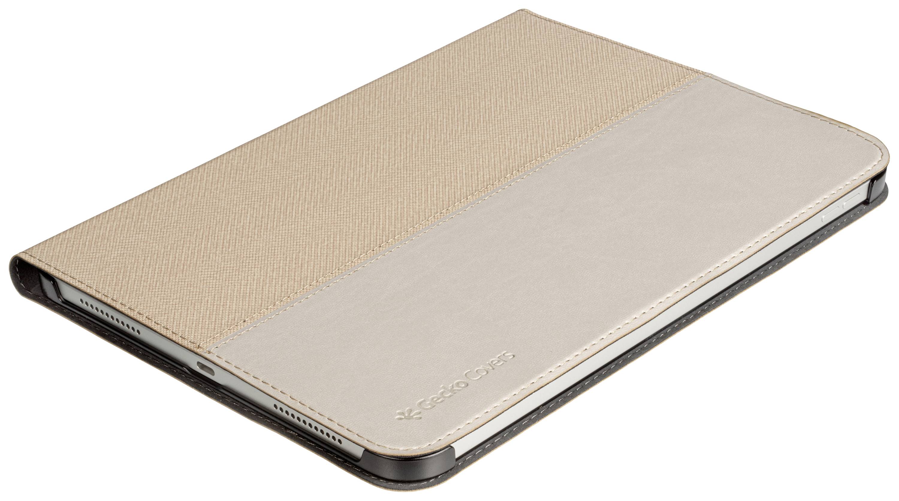 Ein geschlossenes, flaches Etui für ein Tablet oder E-Reader, beige mit Textur, zeigt keinen Bildschirminhalt.