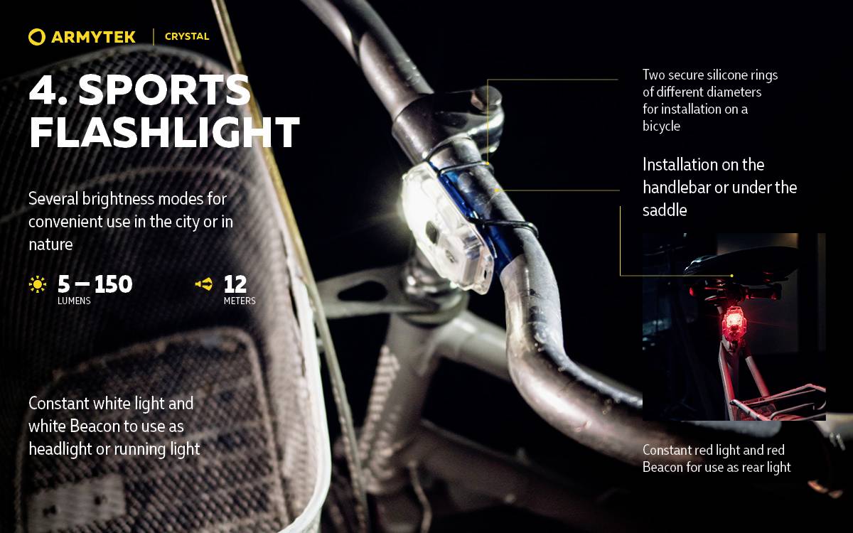 ArmyTek F07001G Crystal Grey Mobile Kleinleuchte LED Grau, Transparent